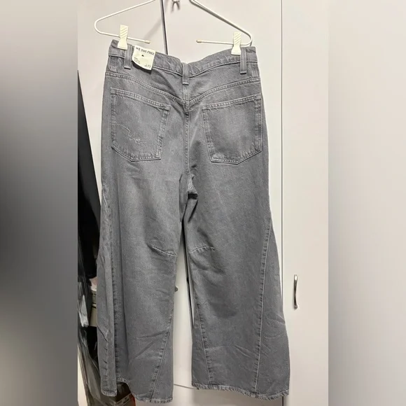 We The Free, Free People Eden Slouchy Wide-leg Jeans Diamond Grey 27.5 - Picture 12 of 12